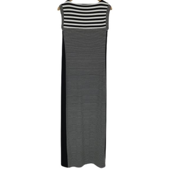 Chico's Black White Stripe Maxi Dress Small - Picture 3 of 7